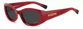 MISSONI Moteriški stačiakampiai akiniai nuo saulės MIS0221SC9A – Rudo havana acetato rėmelis su rudais gradientiniais polikarbonato stiklais – 50/19/130 mm
