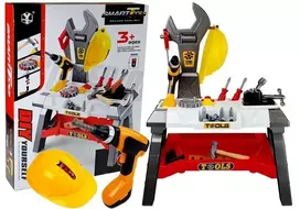 LEAN TOYS „Baterijomis maitinamas dirbtuvių įrankių rinkinys“ 18V Li-Ion belaidis gręžtuvas-suktuvas su 2 akumuliatoriais ir įkrovikliu