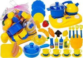 LEAN TOYS Indų rinkinys mažajam šefui - 18 dalių virtuvės reikmenys žaidimams