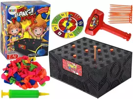 LEAN TOYS Šeimos arkadinis žaidimas: Sprogdink balioną su plaktuku ir vinimis