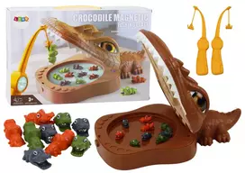 LEAN TOYS Crocodile Fishing Game Magnetic Brown Crocodile