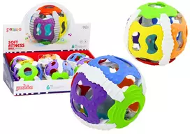 LEAN TOYS Sensorinis kamuoliukas kūdikiams, guminis, su švieselėmis ir garsais, spalvingas