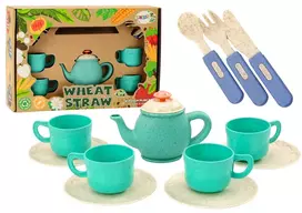 LEAN TOYS Disney Frozen Stalo Indų Rinkinys 22 Dalys - Puodeliai, Lėkštės, Stalo Įrankiai, Arbatinukas
