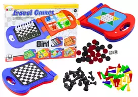 LEAN TOYS Travel Game 8in1 Chess Checkers Ludo Backgammon Chinese Snakes and Ladders
