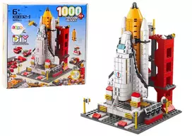 LEAN TOYS Statybiniai blokeliai Kosminė raketa 6in1 Erdvės laivai 1000 vnt.