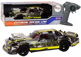 LEAN TOYS RC Remote Control Car 1:16 Rubber Wheels Drift Black