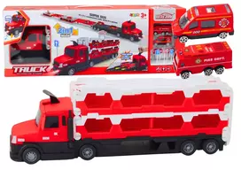 LEAN TOYS Lora Tow Truck Race Track 2in1 Lights Sounds Signs Cars Red