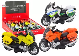 LEAN TOYS Sportinis motociklas su inercine pavara, 3 dizainai, geltona oranžinė balta