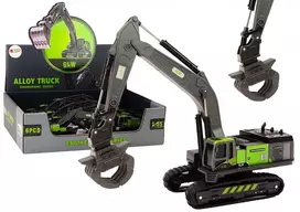 LEAN TOYS Crawler Excavator Grapple Drilling Rig Bucket 1:55 Black-Green