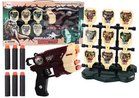 LEAN TOYS Foam Dinosaurs Brown Dinosaurs Gun With Darts Set