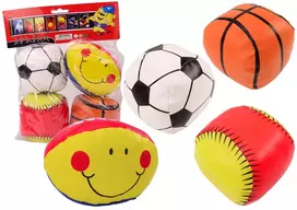 LEAN TOYS Minkštų sporto kamuolių rinkinys – krepšinis, regbis, futbolas, beisbolas – 4 vienetai