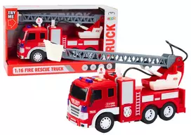LEAN TOYS Fire Truck With Boom 1:16 Lights Sounds Water Drive Red