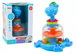 LEAN TOYS Begemoto Suktukas su Kamuoliukais Kūdikiams Mėlynas