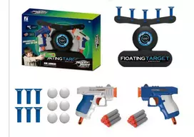 LEAN TOYS Šaudymo į taikinį žaidimas su plūduriuojančiais kamuoliukais