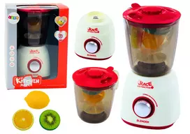 LEAN TOYS Blenderis vaikams su besisukančiomis švieselėmis, garso efektais ir 3 žaidimo vaisiais
