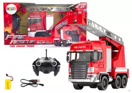 LEAN TOYS Gaisrinis automobilis su strėle ir nuotolinio valdymo purškimo šviesomis
