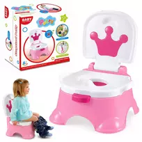 LEAN TOYS Interaktyvus rožinis puodukas su karūna ir muzikiniu tualetu, 5 viename