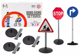 LEAN TOYS Edukacinis rinkinys Dideli kelio ženklai 76cm 3 vnt.