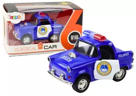 LEAN TOYS Classic Police Car 1:38 Drive Lights Sounds Blue