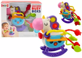 LEAN TOYS Sensorinis žaislas Arkliukas guminis barškutis Elements
