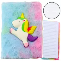 LEAN Plush Notebook Lined With Unicorn 3D Colorful