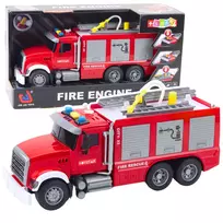 LEAN TOYS Fire Truck Water Lights Sounds Red 1:14