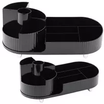 LEAN Multifunctional Organizer For Cosmetics Desk Rotatable Roomy Black
