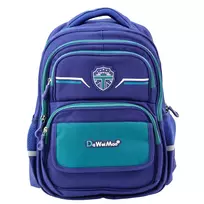 LEAN Vaikiška mokyklinė kuprinė su krūtinės diržu, tamsiai mėlyna/žalia, 20L, 38cm