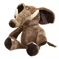 LEAN TOYS Plush Mascot Cuddly Toy Elephant With Big Ears Brown 22cm
