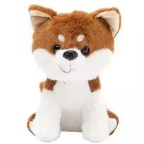 LEAN TOYS Plush Mascot Cuddly Toy Small Dog Shiba Inu White Brown 20cm