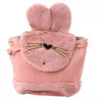 LEAN Vaikiška kuprinė su minkštomis ausytėmis, reguliuojamais petnešėlėmis, rožinė, 22 cm, 4 l