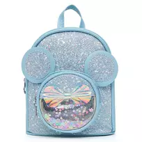 LEAN vaikiška kuprinė su blizgučiais ir pelės ausytėmis mėlyna 22cm 3L