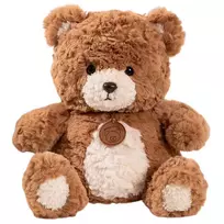 LEAN TOYS Plush Mascot Cuddly Toy Teddy Bear with Medallion Brown 25cm