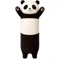 LEAN TOYS Plush Panda Mascot Pillow Oblong Roller Black and White 70cm