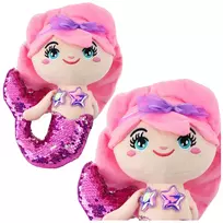 LEAN TOYS Minkštas žaislas Undinėlė su blizgučiais Rožinė-Violetinė 28cm