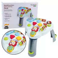 LEAN TOYS Interaktyvus lavinamasis stalas su trikampiu telefonu, šviesomis ir garsais