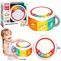 LEAN TOYS Didelis interaktyvus mokomasis būgnas mažyliams Spalvingas