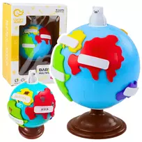 LEAN TOYS Interaktyvus mokomasis gaublys mažyliams su besisukančiais žemynais