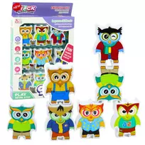 LEAN TOYS Edukacinis žaidimas Pelėdų arkadinis loginis domino 18 vnt.