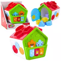 LEAN TOYS Interaktyvus edukacinis rūšiavimo namelis mažyliams žalias