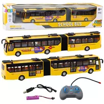 LEAN TOYS RC 1:32 Geltonas Artikuliuotas Nuotoliniu Valdymu Troleibusas Mokyklos Autobusas
