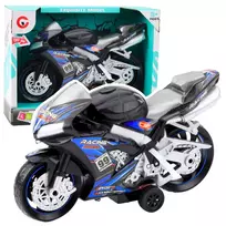 LEAN TOYS Racing Bike Racer Drive Lights Sounds Black Blue