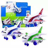 LEAN TOYS Battery Operated Passenger Plane su Šviesomis, Garsais ir Automatiniu Važiavimu
