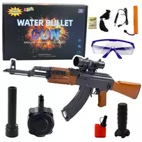 LEAN TOYS AK šautuvas vandens rutuliukams su taikikliu ir akiniais 96 cm