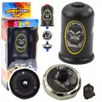 LEAN TOYS Flying Disk Gorilla Black Spinner Launcher Set