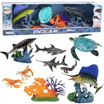 LEAN TOYS Figūrėlių rinkinys Jūros gyvūnai su judančiais elementais Vėžlys