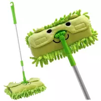 LEAN TOYS Vaikiška šluota su teleskopine rankena Animal Green
