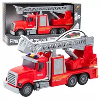 LEAN TOYS Fire Truck Ladder Boom Drive Water Lights Sounds
