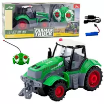 LEAN TOYS nuotoliniu valdymu RC žemės ūkio traktorius žalias 1:24