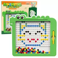 LEAN TOYS Magnetinė lenta Dinozaurų mozaika Žalia 20 kortelių